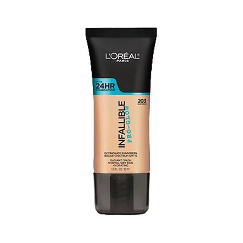 L'Oreal Paris Makeup Infallible Up to 24HR Pro-Glow Foundation, Creamy Natural, 1 fl oz.