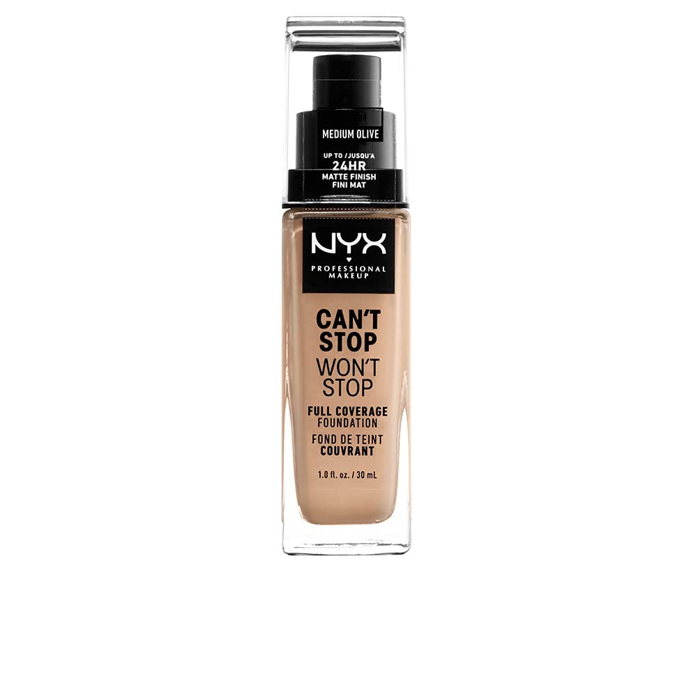 NYX PROFESSIONAL MAKEUP Can't Stop Won't Stop Foundation, 24h Full Coverage Matte Finish - Nude