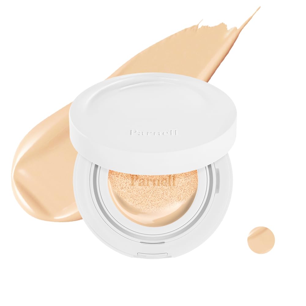 Parnell Cicamanu Serum Cushion - Moisturizing Foundation for Soothing, Coverage, Glass Skin and Lightweight for Sensitive and Dry Skin Pearl Skin (0.52 Fl Oz)(24N)