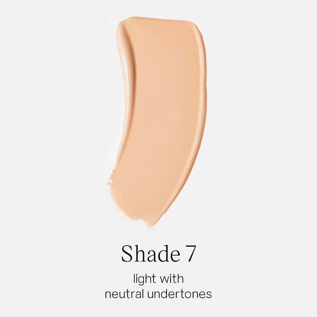 Saie Glowy Super Skin Tint Liquid Foundation - Weightless + Dewy Foundation with Lightweight Medium Coverage - Hydrating Face Makeup + Skin Care Serum Hybrid with Hyaluronic Acid - Shade 7 (1.01 oz)