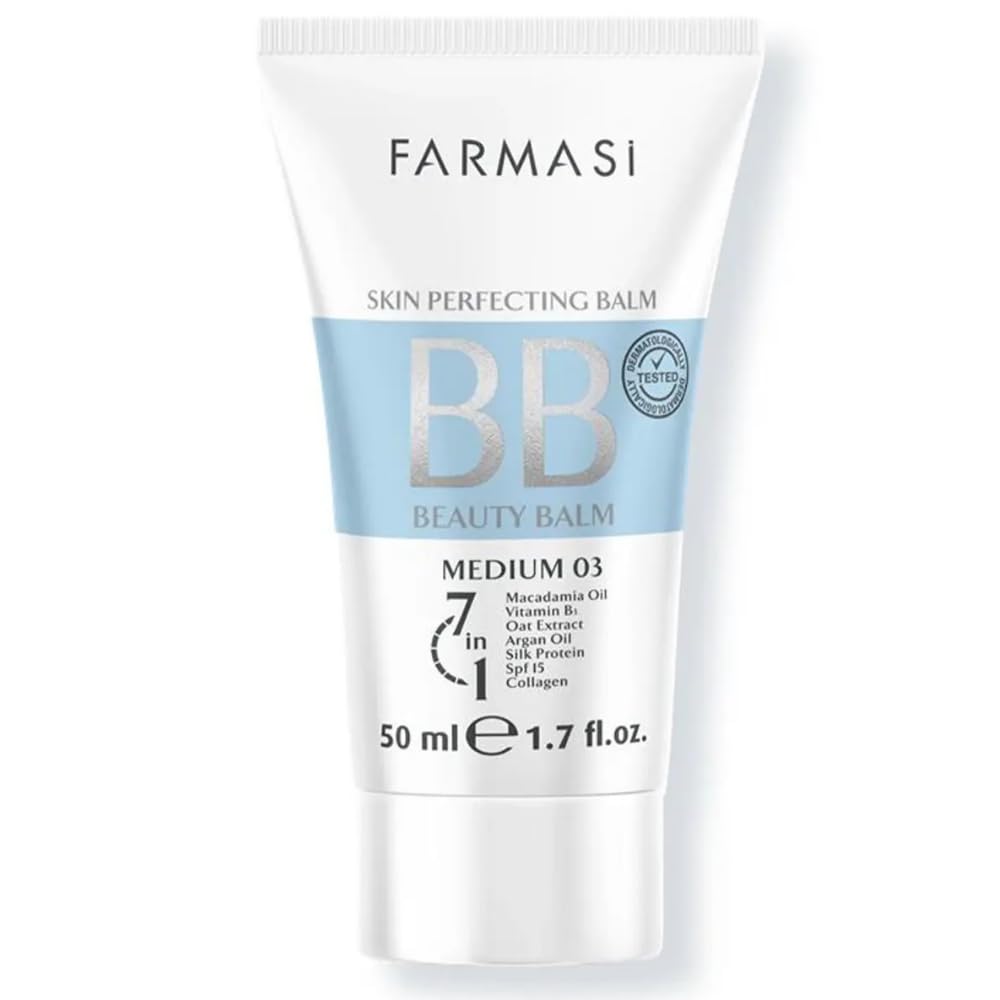 Farmasi BB Cream, SPF 15 Moisturizer Face Makeup, Matte, 03 Medium