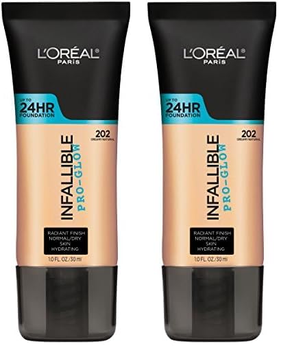 L'Oreal Paris Makeup Infallible Up to 24HR Pro-Glow Foundation, Creamy Natural, 1 fl oz.