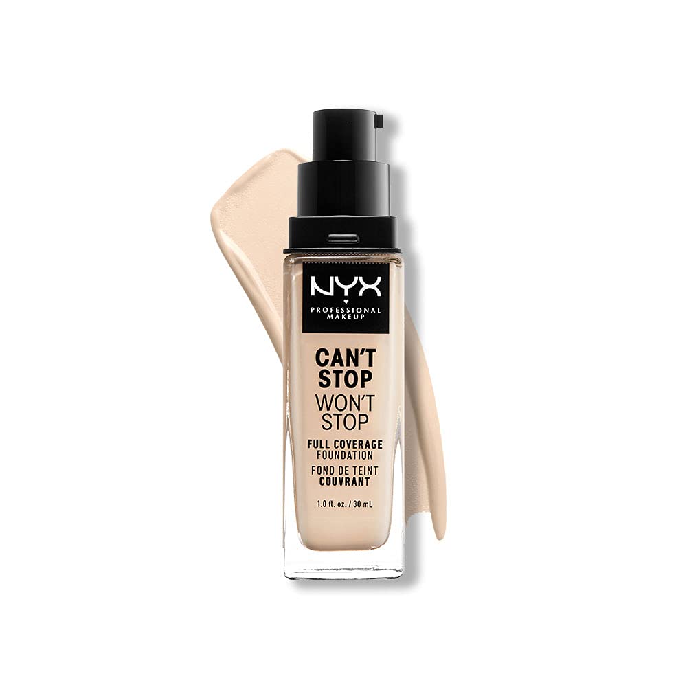 NYX PROFESSIONAL MAKEUP Can't Stop Won't Stop Foundation, 24h Full Coverage Matte Finish - Nude