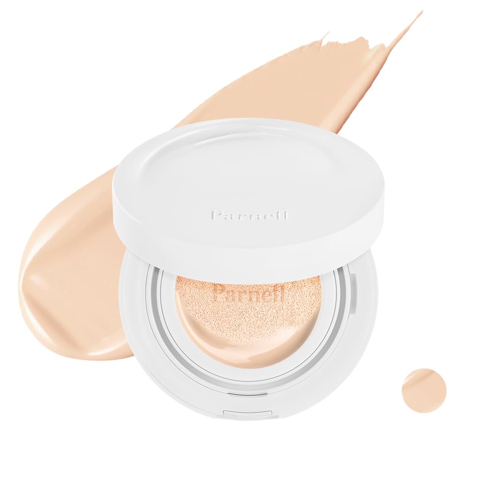 Parnell Cicamanu Serum Cushion - Moisturizing Foundation for Soothing, Coverage, Glass Skin and Lightweight for Sensitive and Dry Skin Pearl Skin (0.52 Fl Oz)(24N)