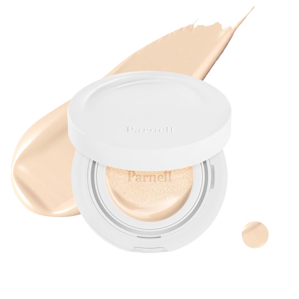 Parnell Cicamanu Serum Cushion - Moisturizing Foundation for Soothing, Coverage, Glass Skin and Lightweight for Sensitive and Dry Skin Pearl Skin (0.52 Fl Oz)(24N)