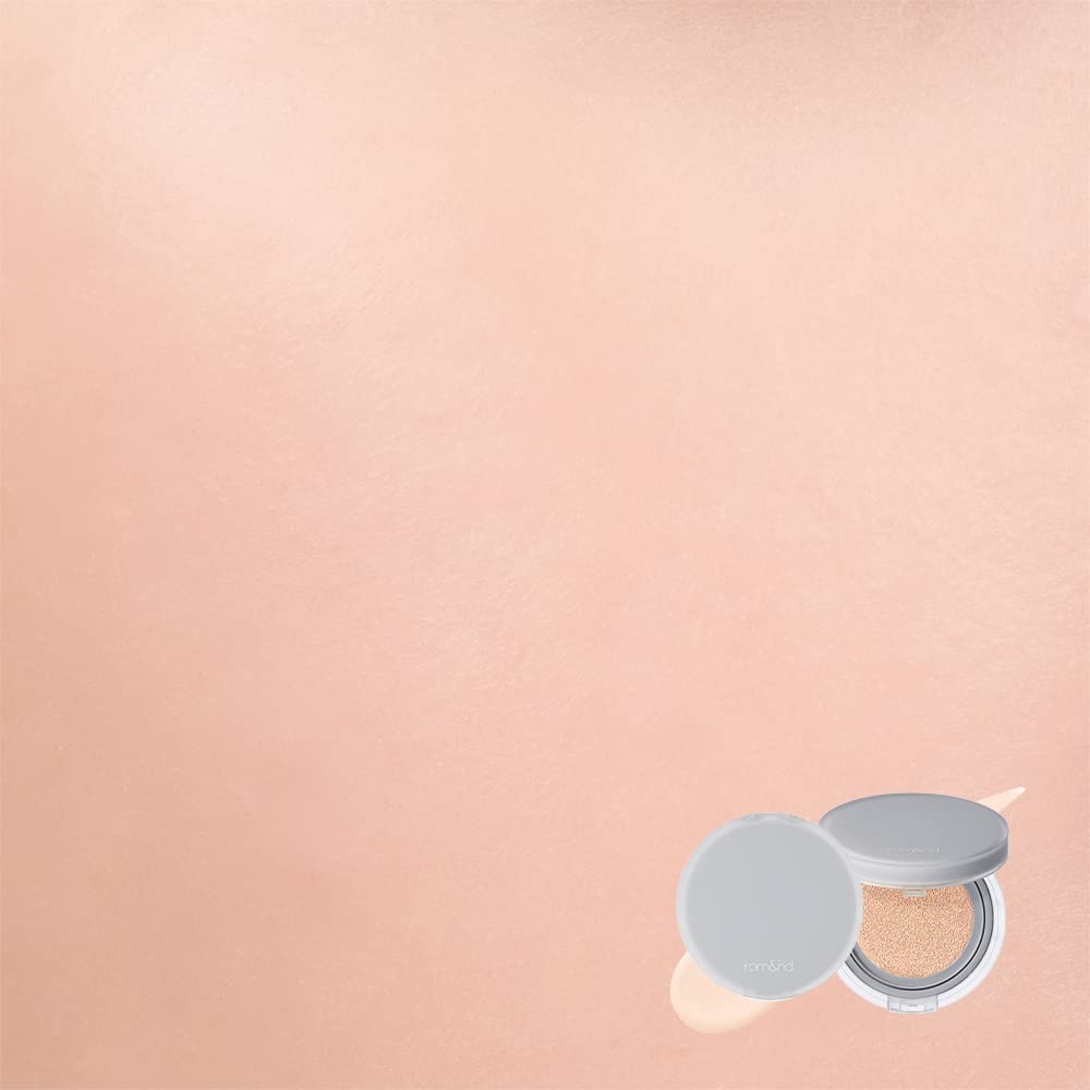 Rom&nd Nu Zero Cushion (01 Porcelain 17) Long Lasting, High Coverage, Semi Matte Finish, Flawless Complexion Without Cakey Face, Makeup Base and Fixer, Thinly Layered, Korean Cushion Foundation