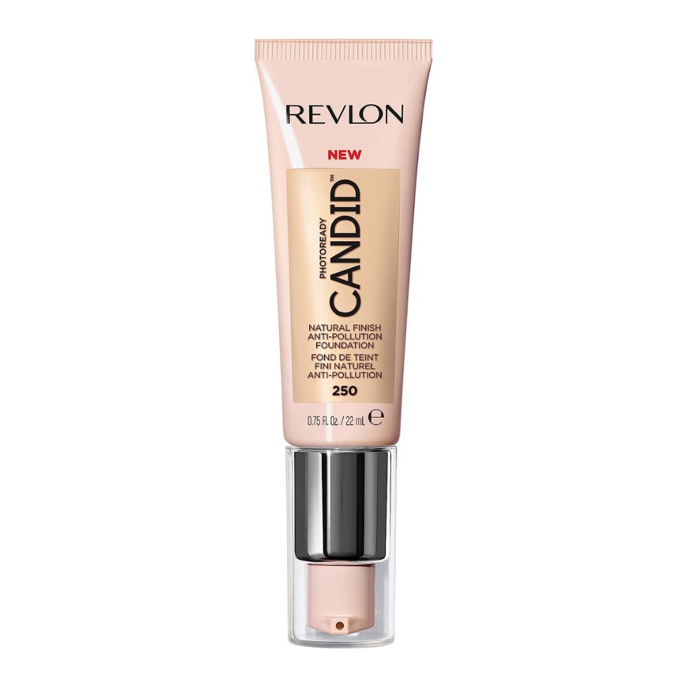 Revlon Liquid Foundation, Photo Ready Candid Face Makeup for Sensitive and Dry Skin, Longwear Sheer-Medium Coverage with Natural Glow Finish, 240 Natural Beige, 0.75 Oz
