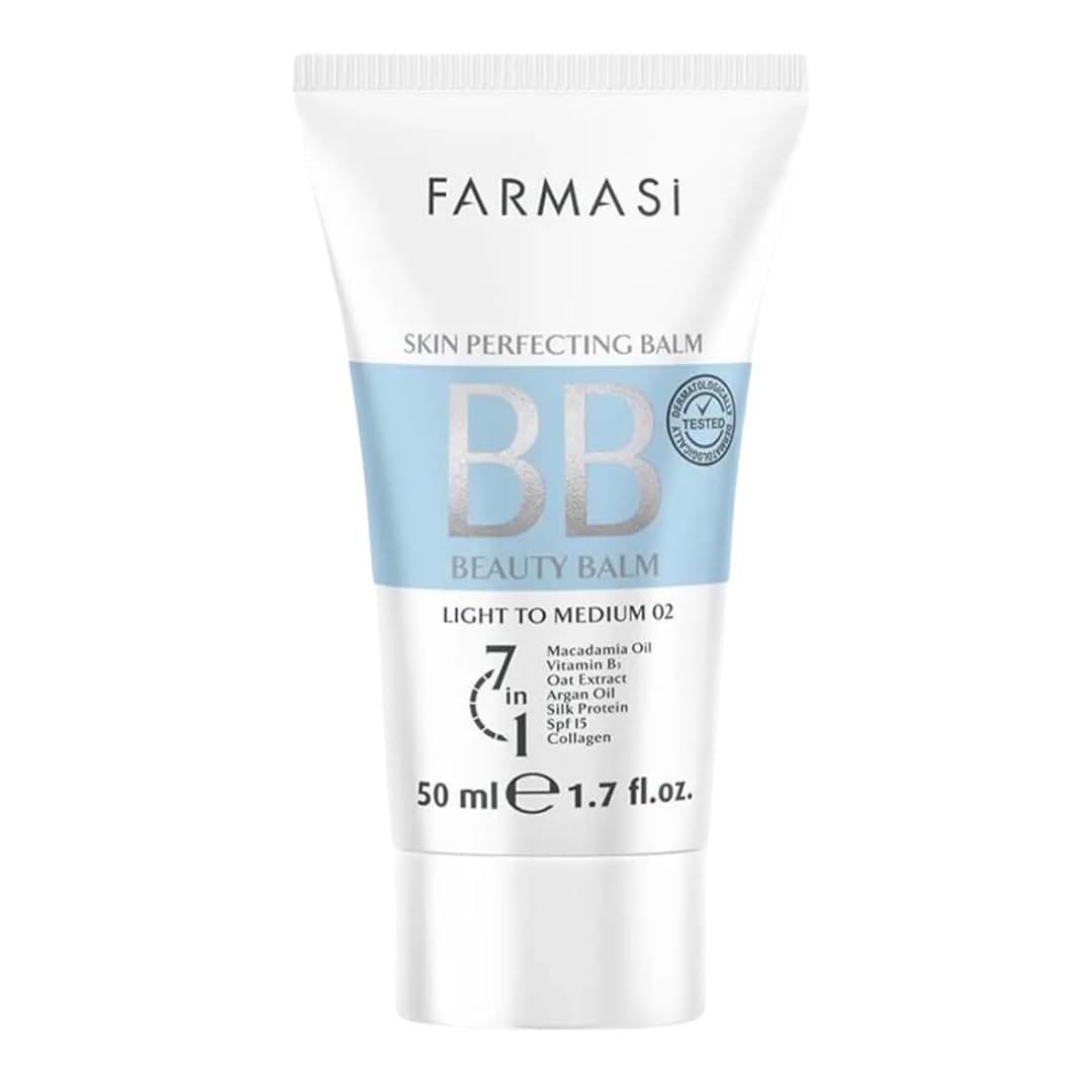 Farmasi BB Cream, SPF 15 Tinted Moisturizer Face Makeup, 02 Light to Medium