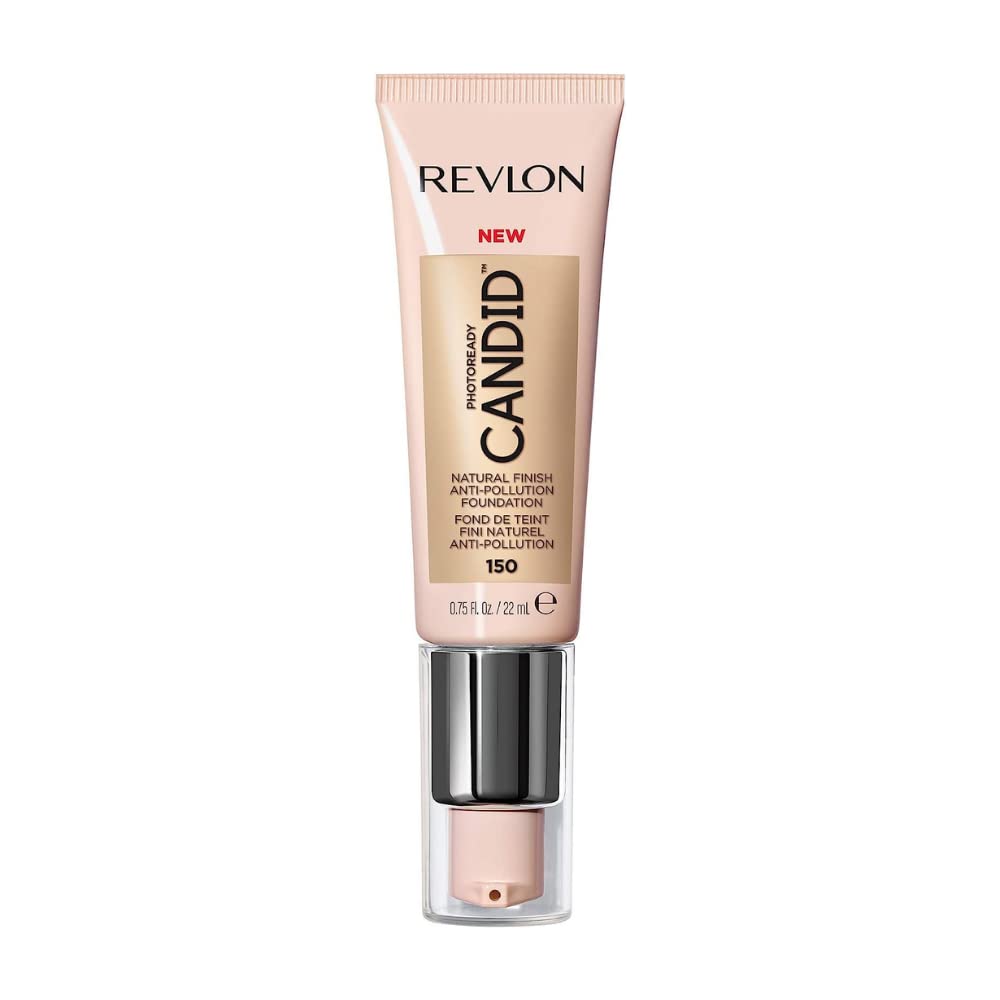 Revlon Liquid Foundation, Photo Ready Candid Face Makeup for Sensitive and Dry Skin, Longwear Sheer-Medium Coverage with Natural Glow Finish, 240 Natural Beige, 0.75 Oz