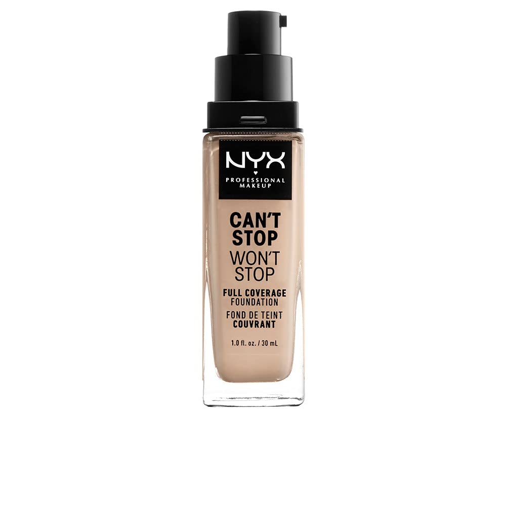 NYX PROFESSIONAL MAKEUP Can't Stop Won't Stop Foundation, 24h Full Coverage Matte Finish - Nude