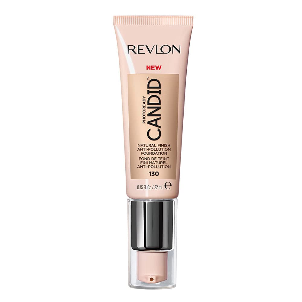 Revlon Liquid Foundation, Photo Ready Candid Face Makeup for Sensitive and Dry Skin, Longwear Sheer-Medium Coverage with Natural Glow Finish, 240 Natural Beige, 0.75 Oz