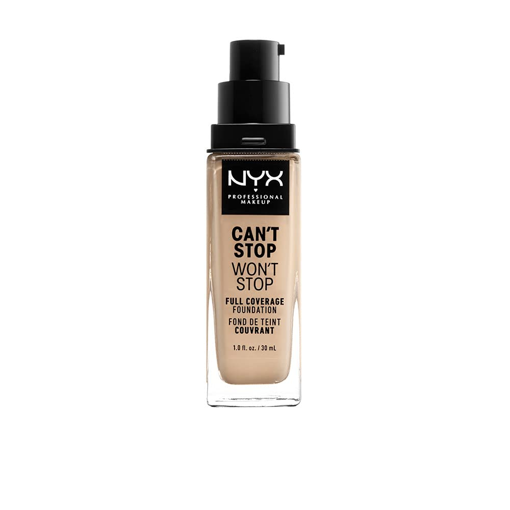 NYX PROFESSIONAL MAKEUP Can't Stop Won't Stop Foundation, 24h Full Coverage Matte Finish - Nude