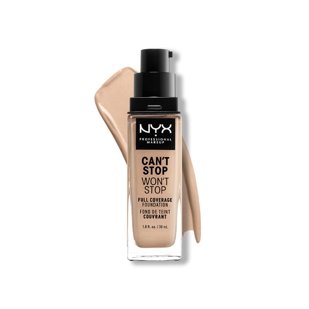 NYX PROFESSIONAL MAKEUP Can't Stop Won't Stop Foundation, 24h Full Coverage Matte Finish - Nude
