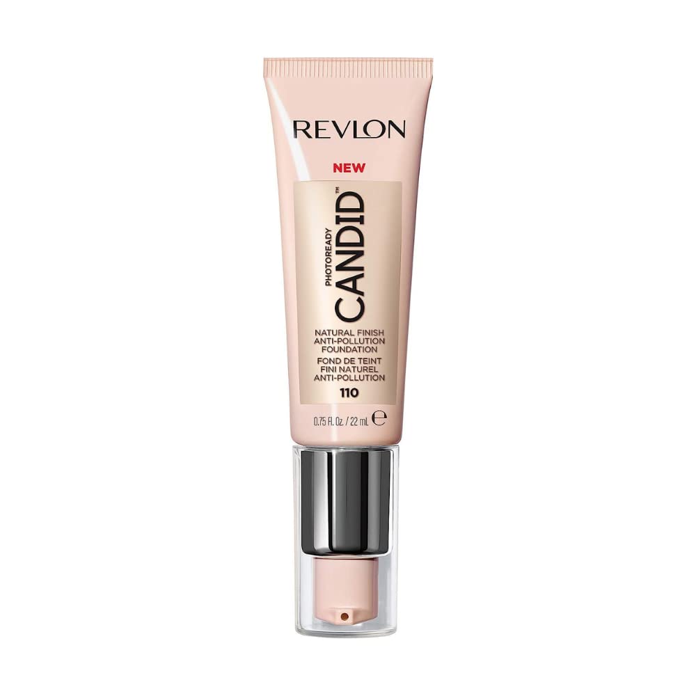 Revlon Liquid Foundation, Photo Ready Candid Face Makeup for Sensitive and Dry Skin, Longwear Sheer-Medium Coverage with Natural Glow Finish, 240 Natural Beige, 0.75 Oz