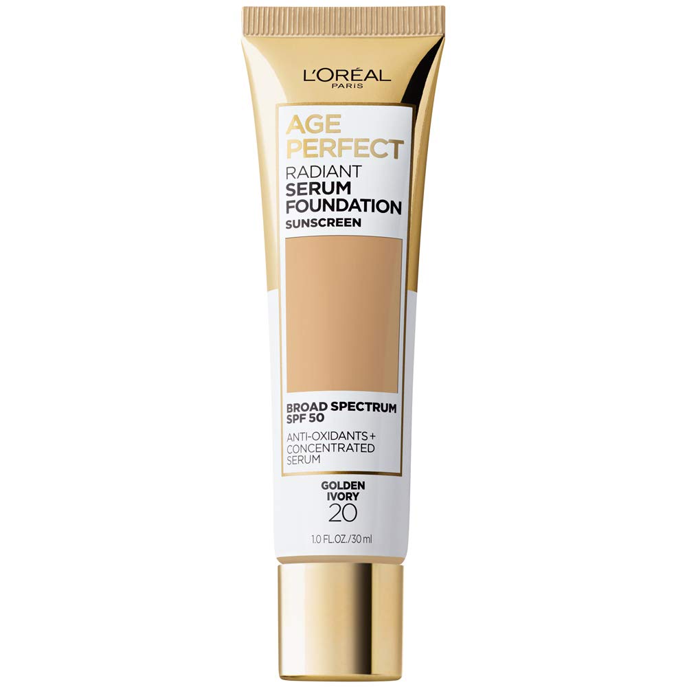 L'Oreal Paris Age Perfect Radiant Serum Foundation with SPF 50, Rose Ivory, 1 Ounce