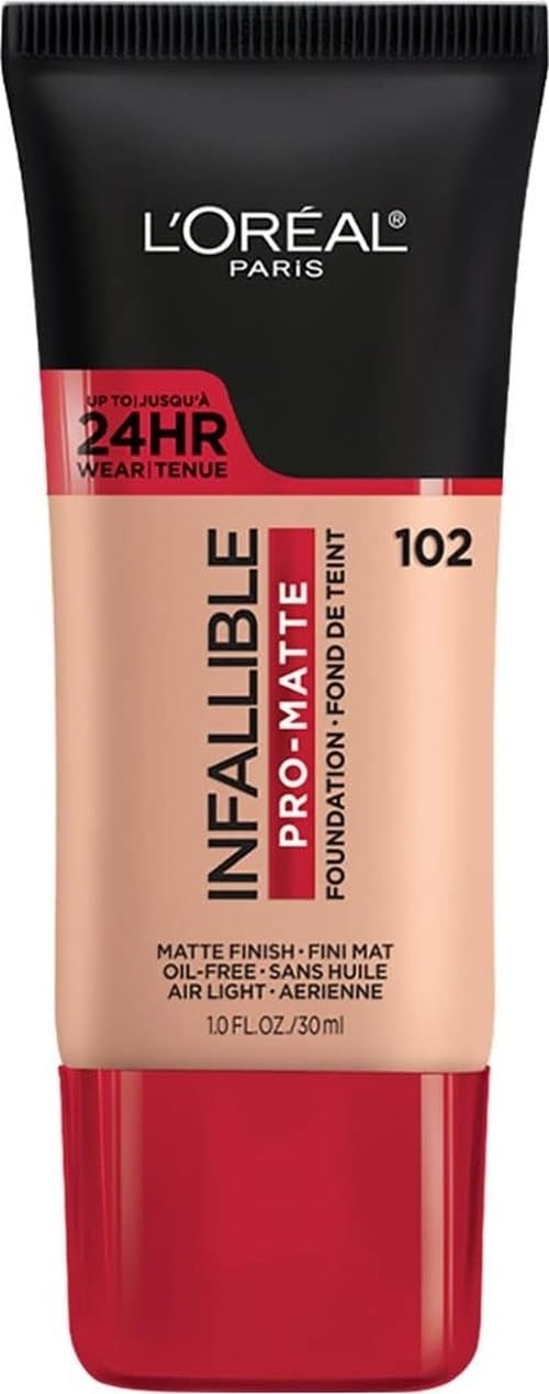 L'Oreal Paris Cosmetics Makeup Infallible Pro-Matte Liquid Longwear Foundation, Shell Beige, 1 fl oz.
