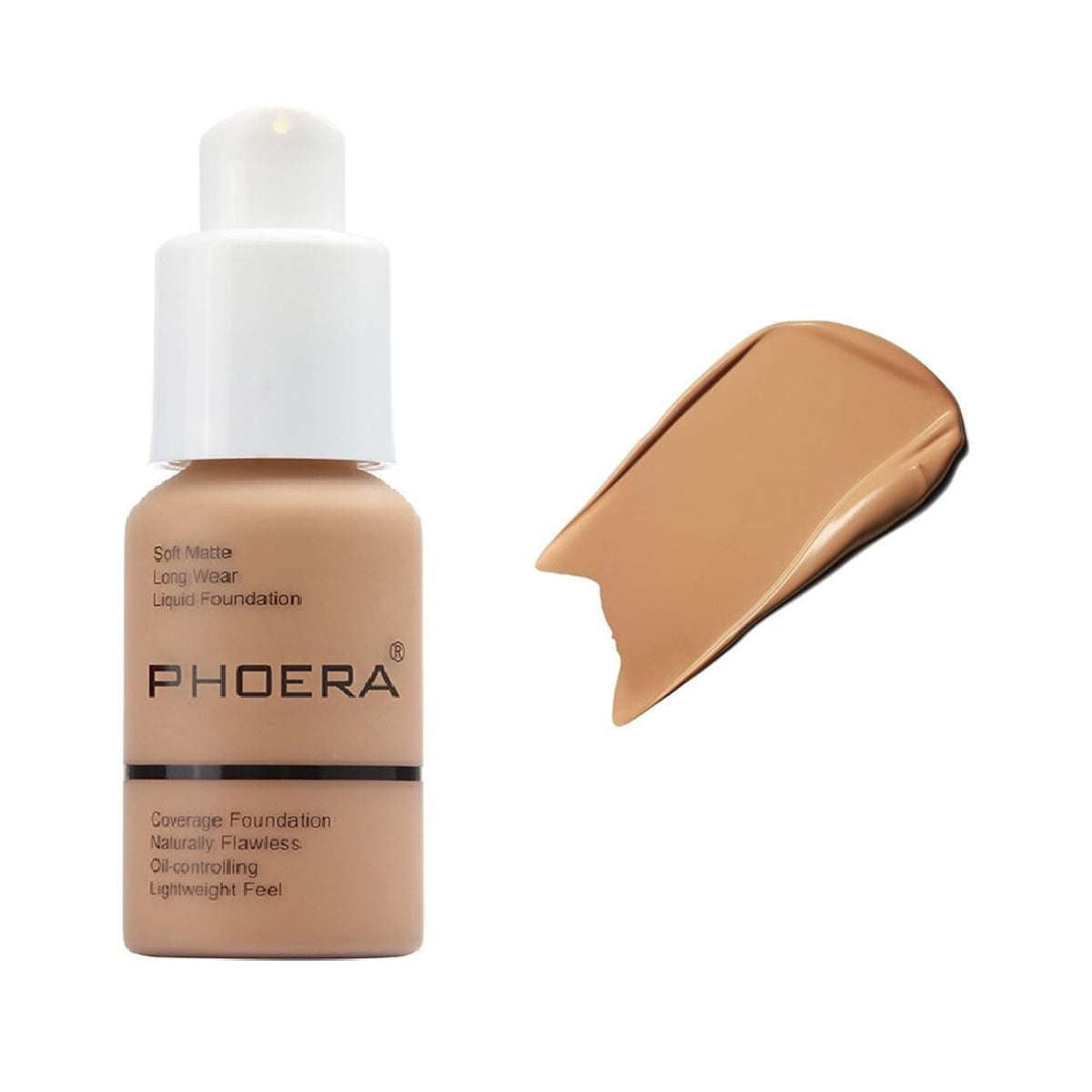 PHOERA Soft Matte Long Wear Liquid Foundation, 103 Warm Peach, 30ml, 2 Pack