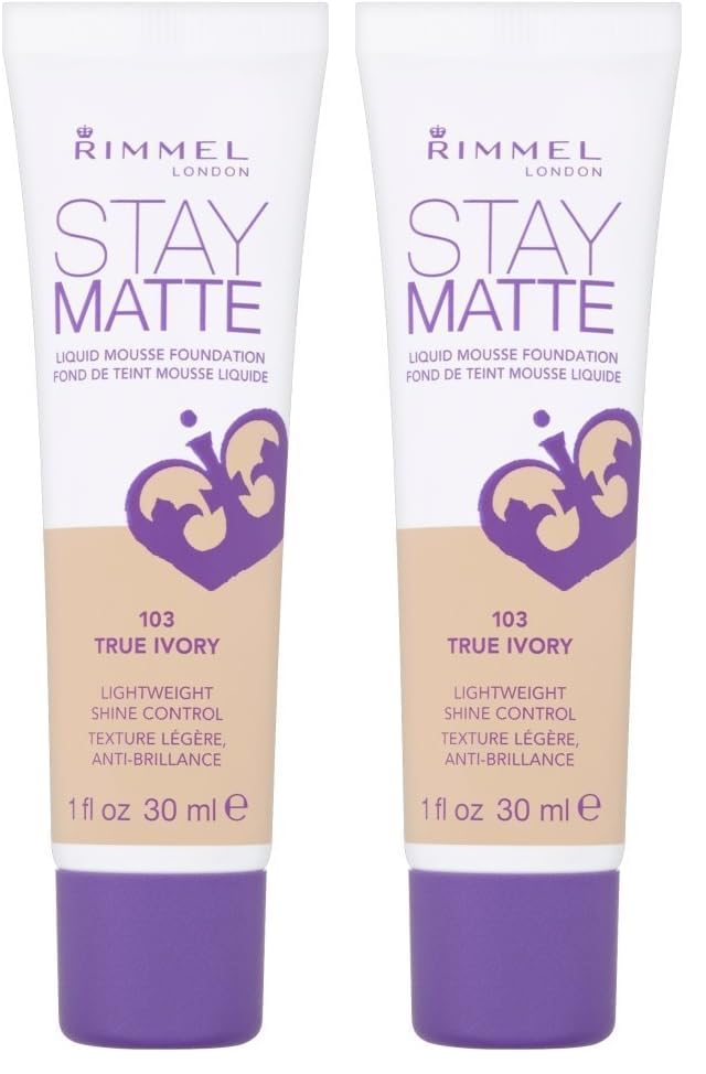 Rimmel London Stay Matte Liquid Mousse - 200 Soft Beige - Foundation, Lightweight, Shine Control, Oil-Free, 1oz