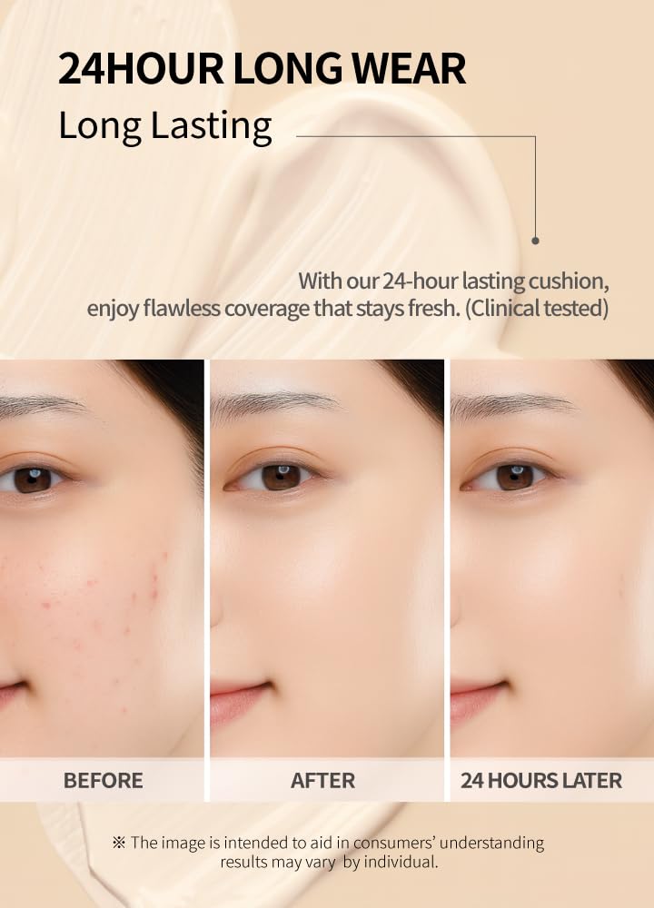 BEAUDIANI Natural Coverage – Mesh Tight Up Cushion – Korean Cushion Foundation, Semi-Matte Radiance, Long-lasting, Travel-Friendly Design (02 Light/Medium Beige)