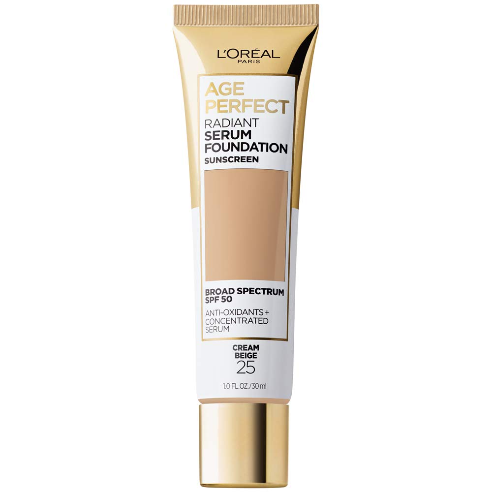 L'Oreal Paris Age Perfect Radiant Serum Foundation with SPF 50, Rose Ivory, 1 Ounce