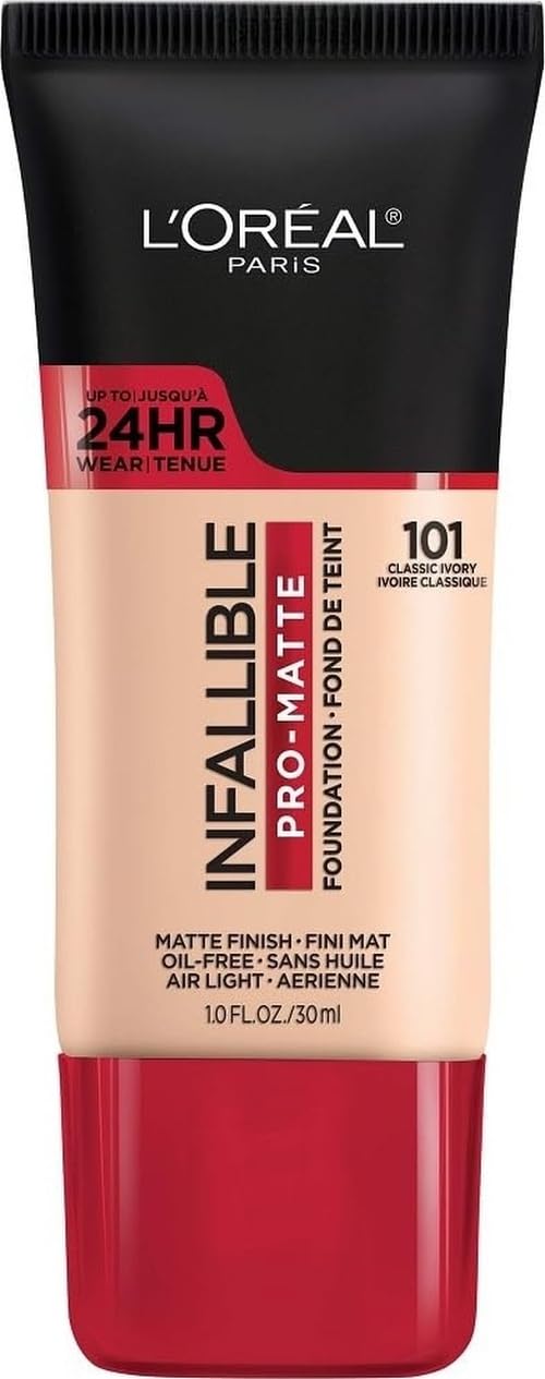 L'Oreal Paris Cosmetics Makeup Infallible Pro-Matte Liquid Longwear Foundation, Shell Beige, 1 fl oz.