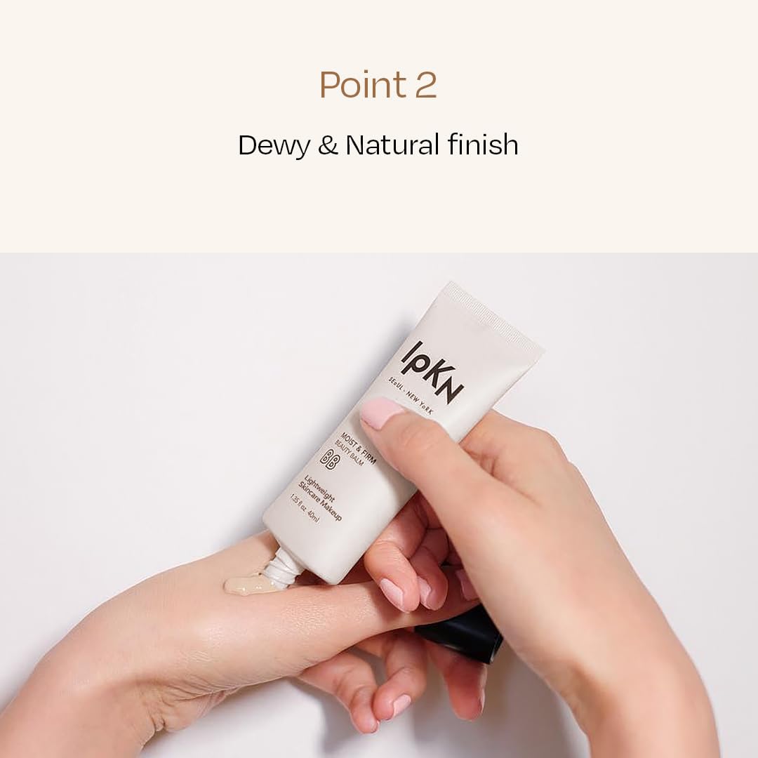 IPKN Moist & Firm BB Cream - Ultra-Hydrating Daily BB Cream with or without SPF40 - Lightweight, Non-Greasy Face Base with Antioxidants for Smooth, Radiant Skin