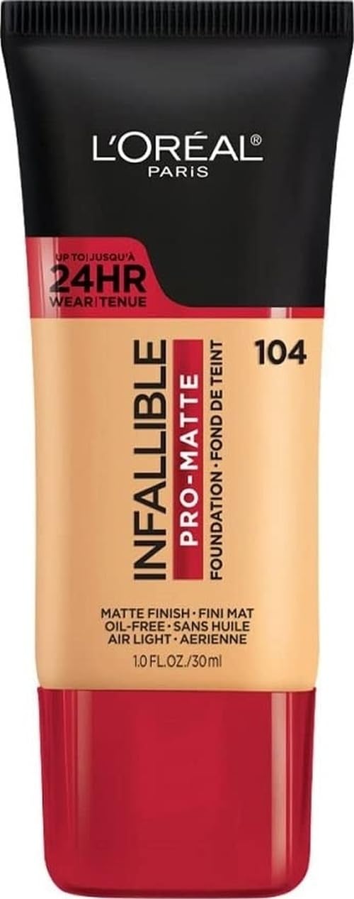 L'Oreal Paris Cosmetics Makeup Infallible Pro-Matte Liquid Longwear Foundation, Shell Beige, 1 fl oz.