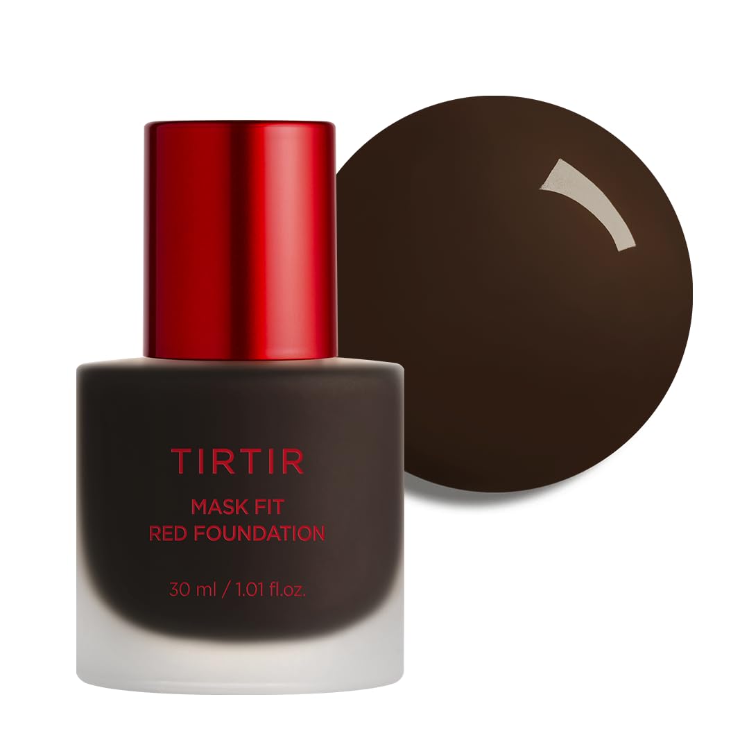 TIRTIR Mask Fit Red FoundationㅣLong Lasting Flawless Coverage, Energy Essence, Lightweight, Hydrating, Pore-Blurring, Breathable Satin Finish, Makeup, Radiant Skin, #24N Latte, 1.01 Fl Oz