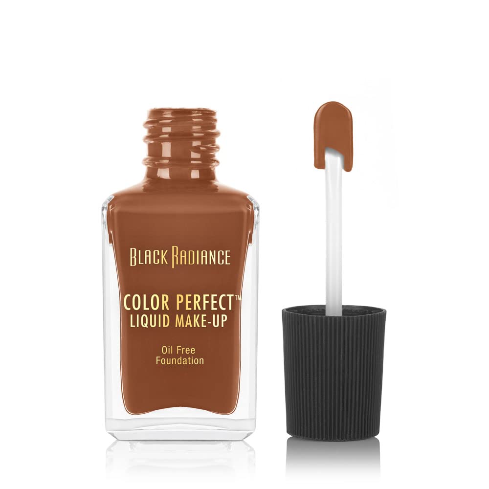 Black Radiance Color Perfect Liquid Full Coverage Foundation Makeup, Toffee, 1 Ounce