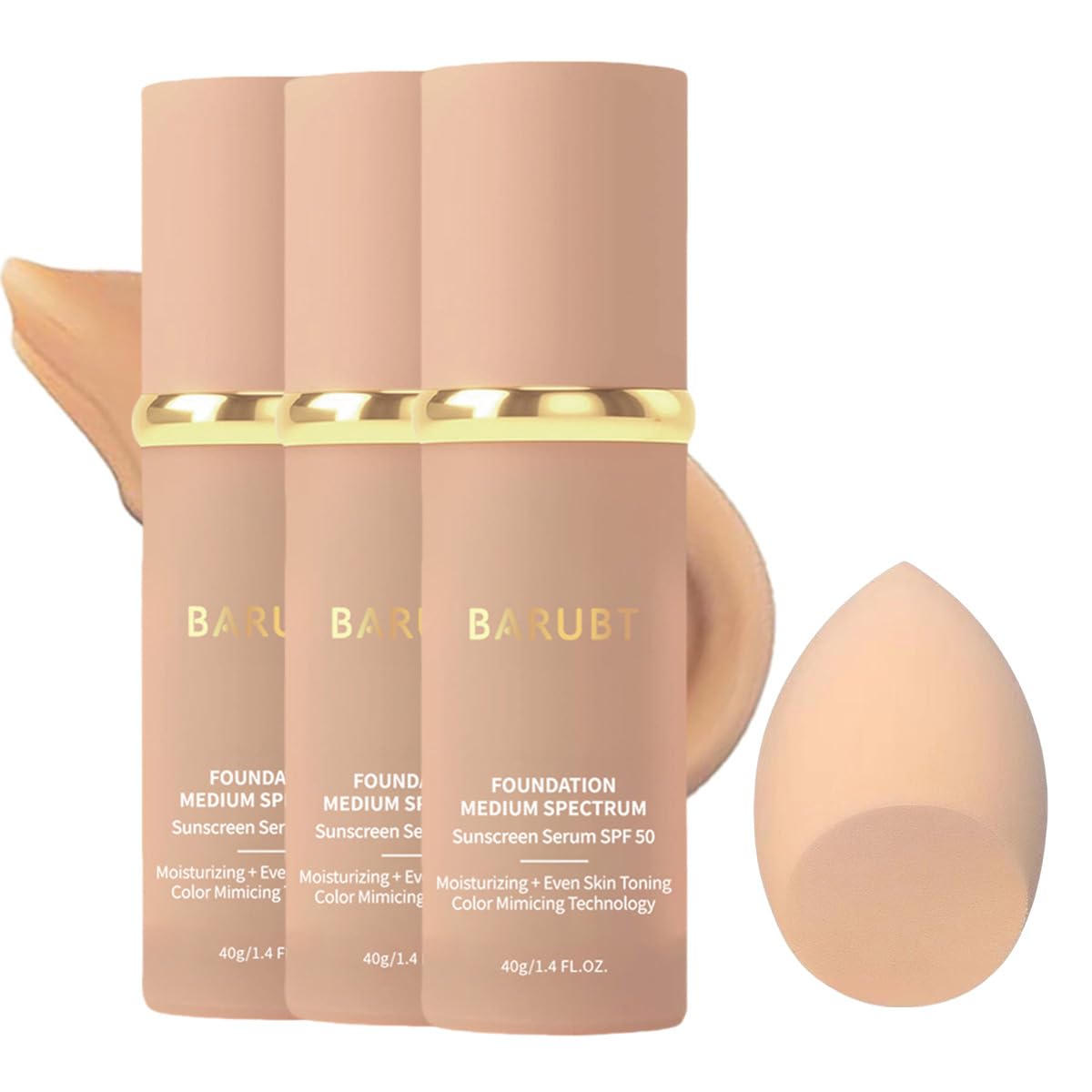 Color Changing Foundation SPF 50, Moisturizing Liquid Makeup 2PCS