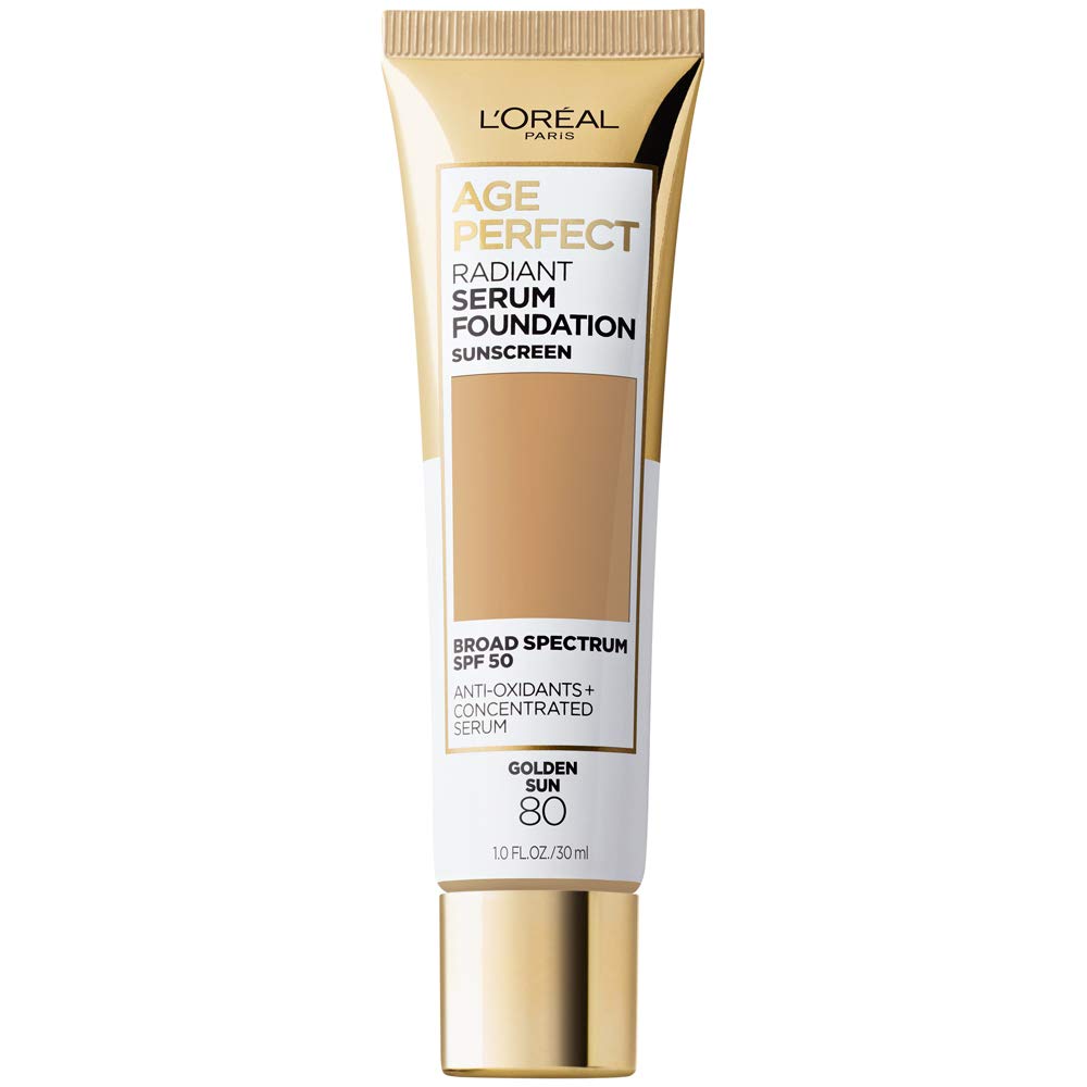 L'Oreal Paris Age Perfect Radiant Serum Foundation with SPF 50, Rose Ivory, 1 Ounce