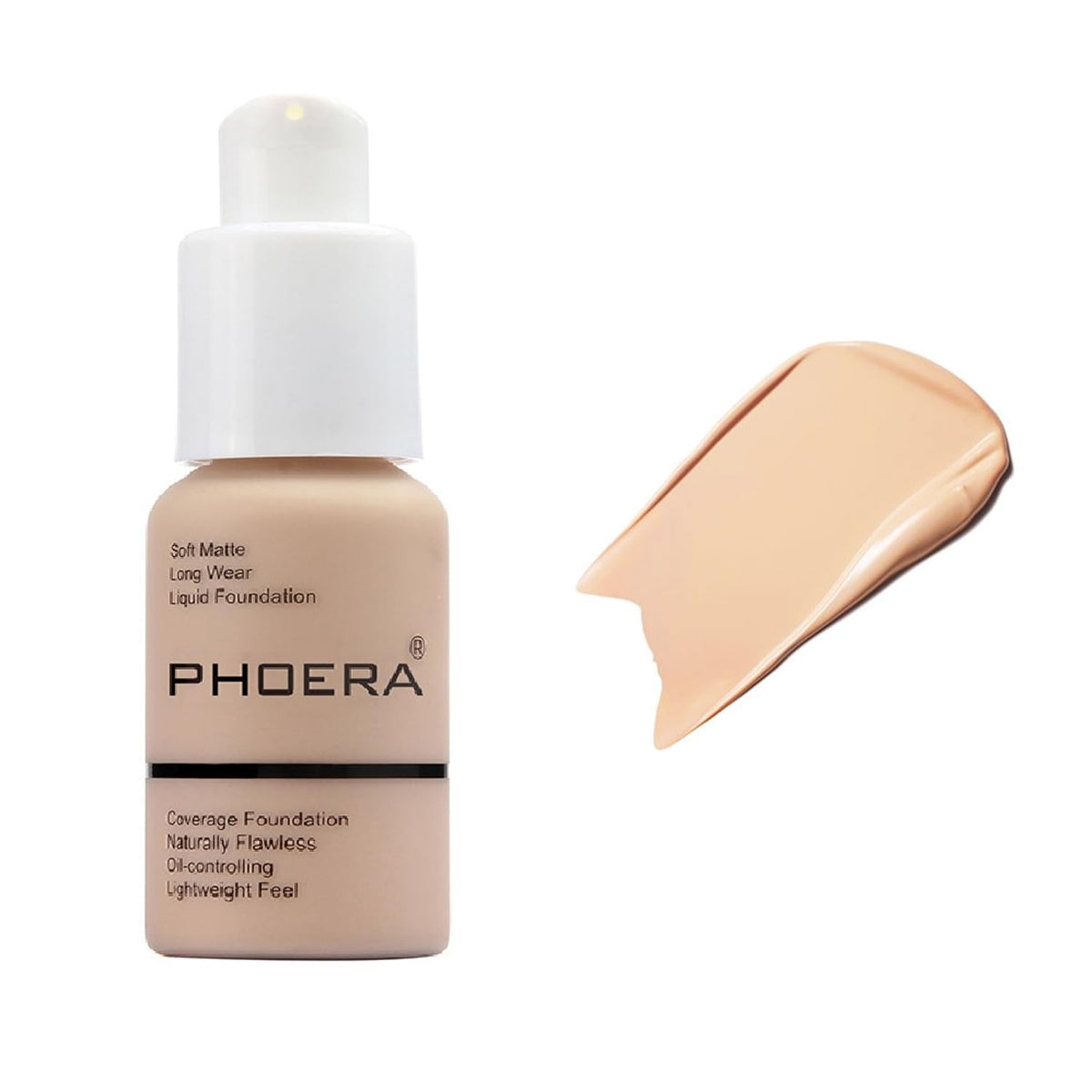 PHOERA Soft Matte Long Wear Liquid Foundation, 103 Warm Peach, 30ml, 2 Pack