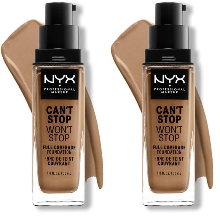 NYX PROFESSIONAL MAKEUP Can't Stop Won't Stop Foundation, 24h Full Coverage Matte Finish - Nude