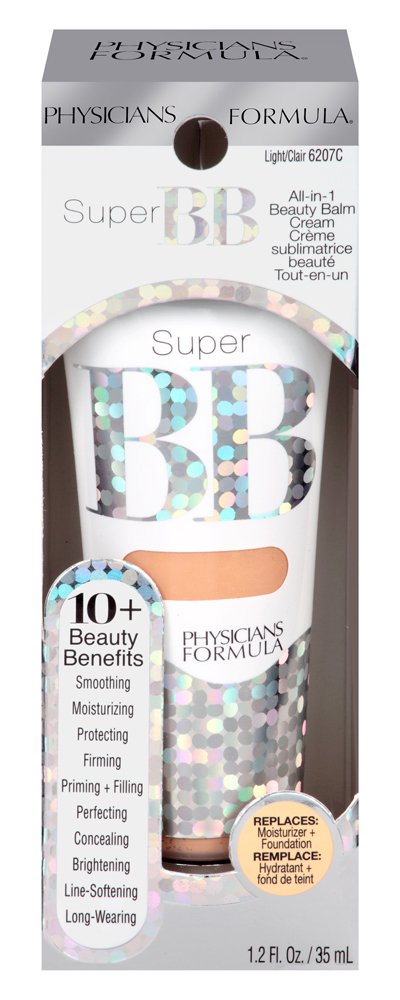 Physicians Formula Super BB Cream. All in 1 Tinted Beauty Balm Foundation Cream, Sheer Moisturizing Coverage, Cruelty free - Light