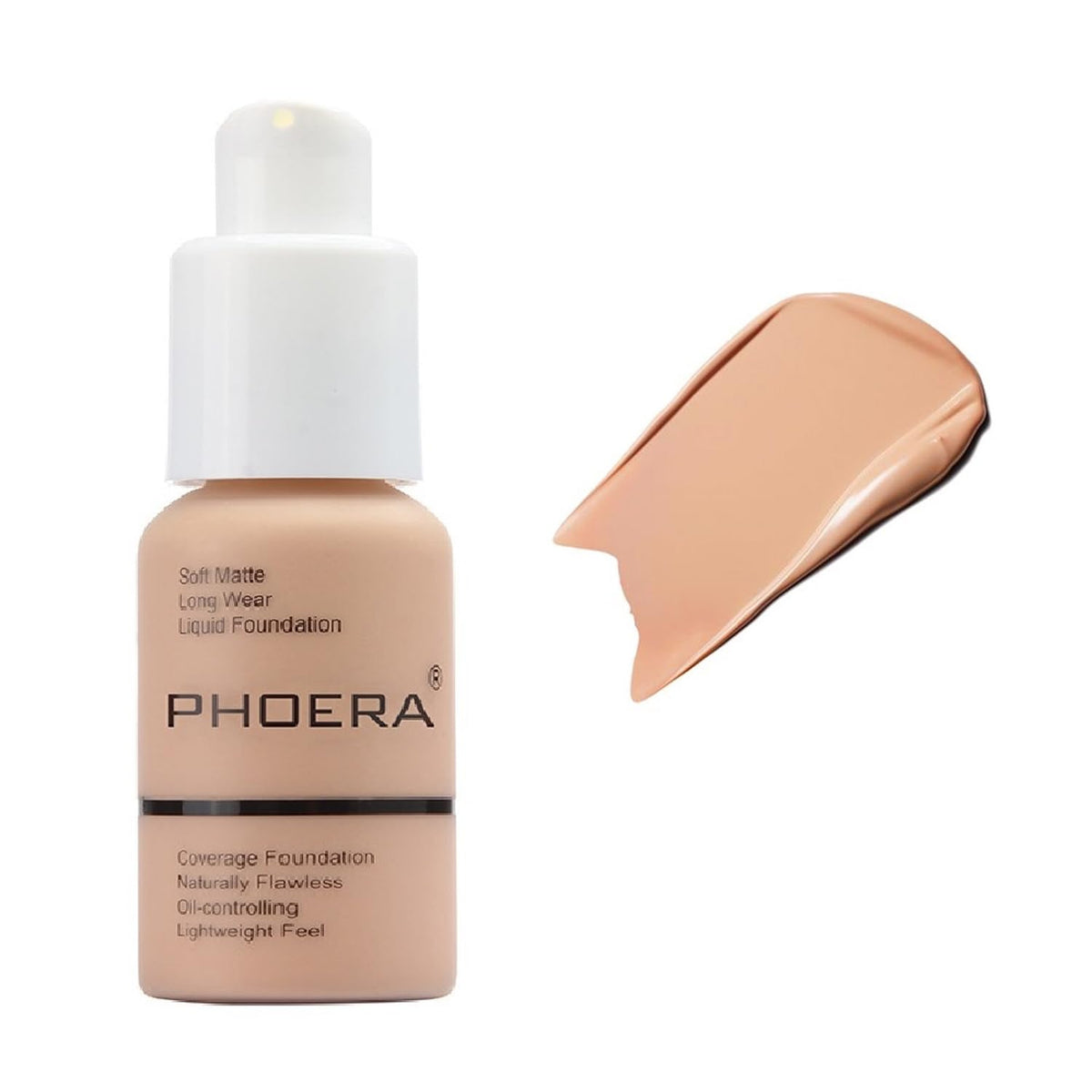 PHOERA Soft Matte Long Wear Liquid Foundation, 103 Warm Peach, 30ml, 2 Pack