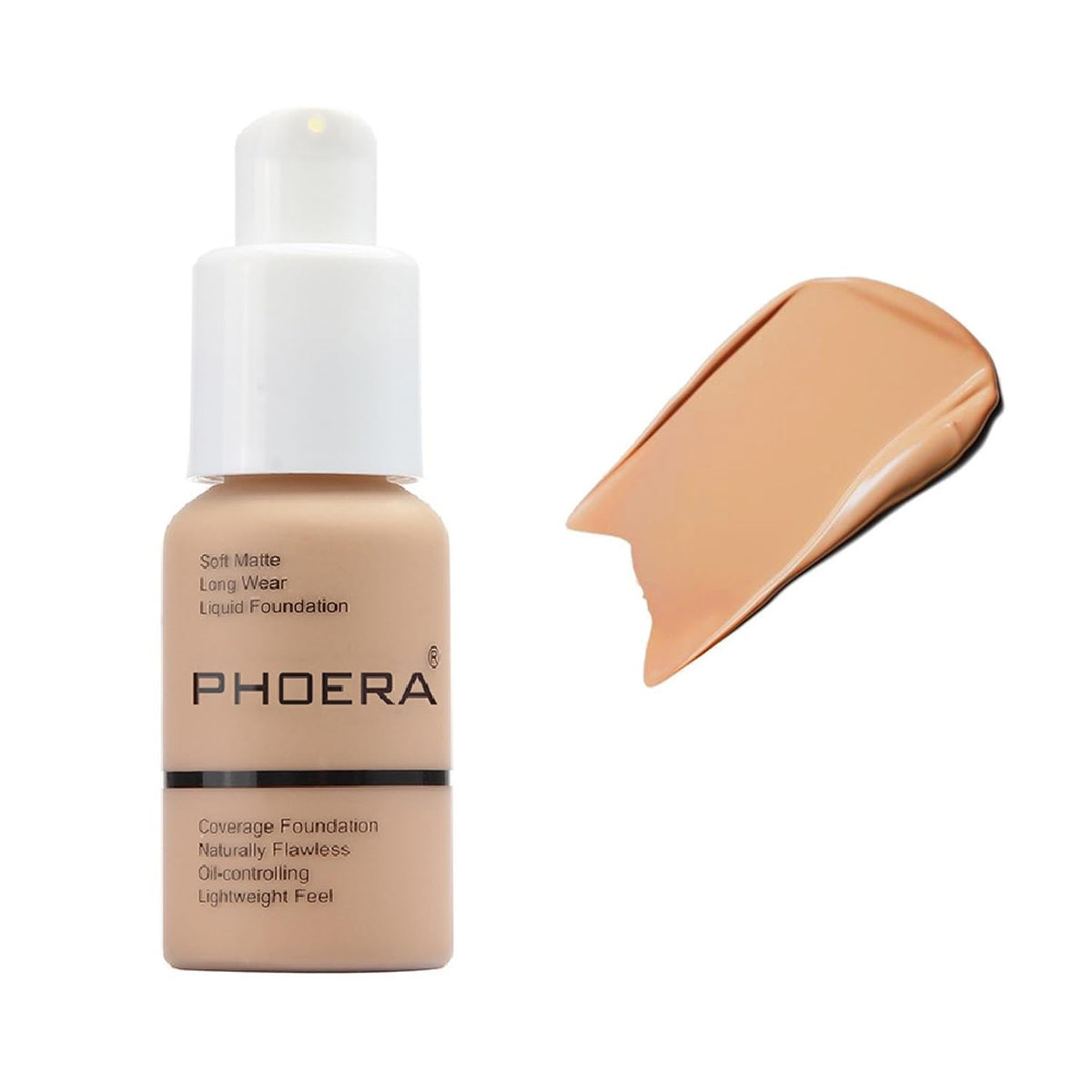 PHOERA Soft Matte Long Wear Liquid Foundation, 103 Warm Peach, 30ml, 2 Pack