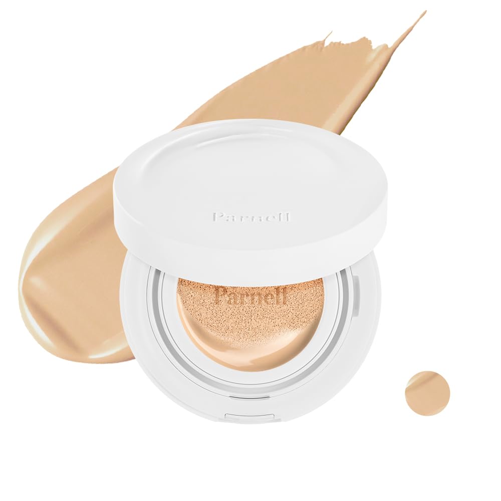 Parnell Cicamanu Serum Cushion - Moisturizing Foundation for Soothing, Coverage, Glass Skin and Lightweight for Sensitive and Dry Skin Pearl Skin (0.52 Fl Oz)(24N)