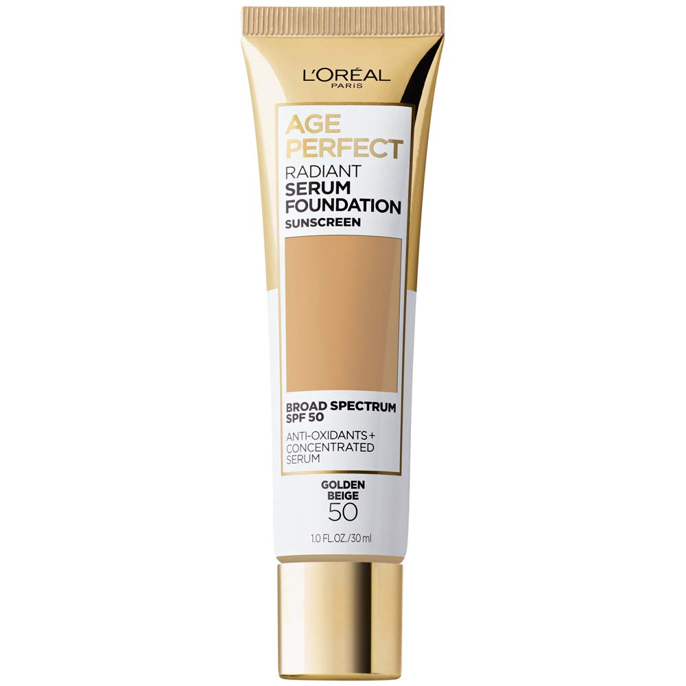 L'Oreal Paris Age Perfect Radiant Serum Foundation with SPF 50, Rose Ivory, 1 Ounce