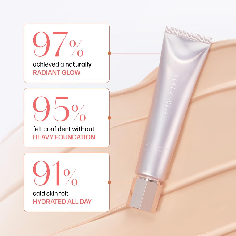 DEAR DAHLIA Daily PDRN BB Cream (Natural Beige) - Lightweight Skin Tint with Centella PDRN, Medium Coverage for Dewy Glass Skin Glow, Moisturizing Vegan Korean Makeup Base. 1.35 fl oz