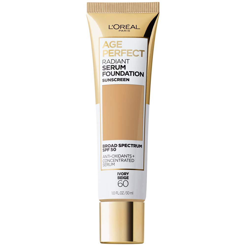 L'Oreal Paris Age Perfect Radiant Serum Foundation with SPF 50, Rose Ivory, 1 Ounce