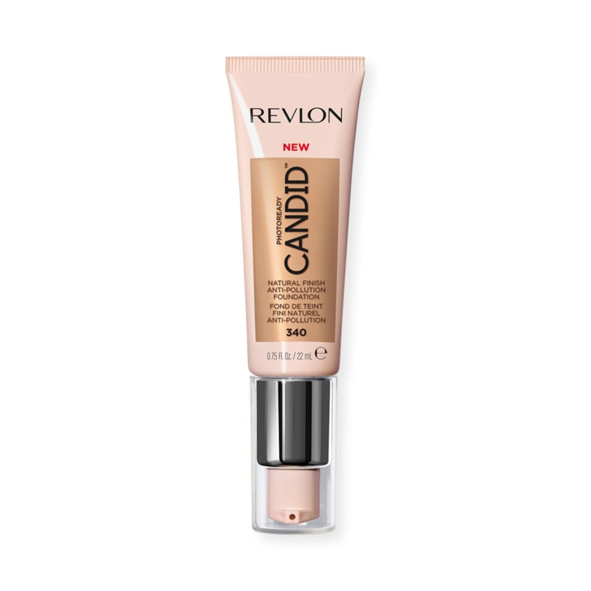 Revlon Liquid Foundation, Photo Ready Candid Face Makeup for Sensitive and Dry Skin, Longwear Sheer-Medium Coverage with Natural Glow Finish, 240 Natural Beige, 0.75 Oz