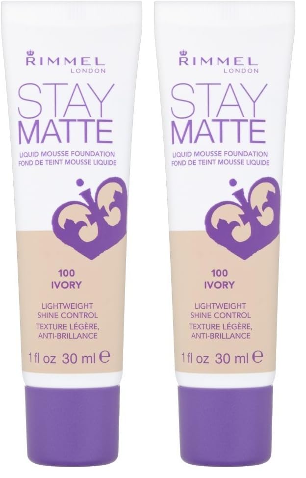 Rimmel London Stay Matte Liquid Mousse - 200 Soft Beige - Foundation, Lightweight, Shine Control, Oil-Free, 1oz
