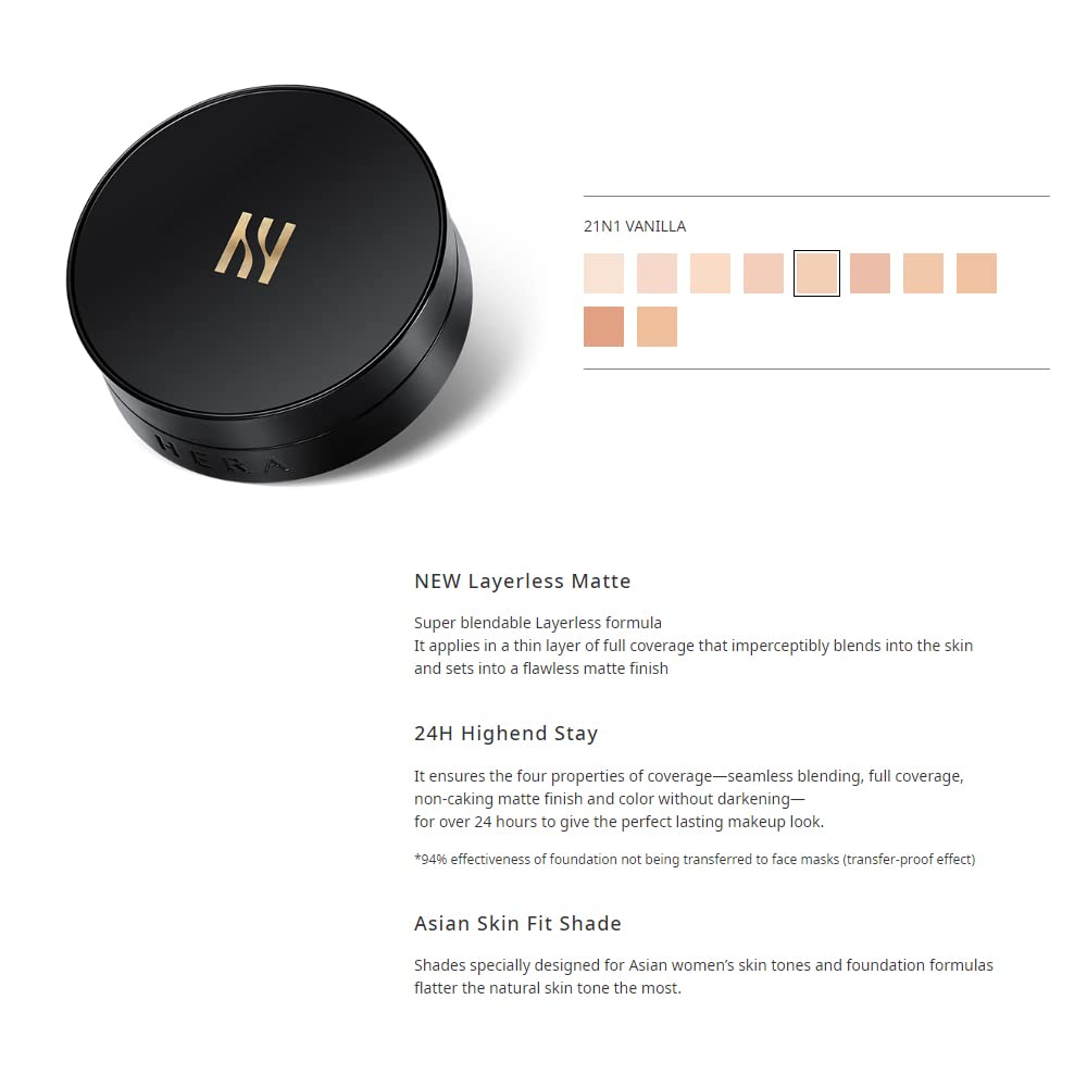 [Hera] Black Cushion 15g+15g(Refill) #21N1 Vanilla