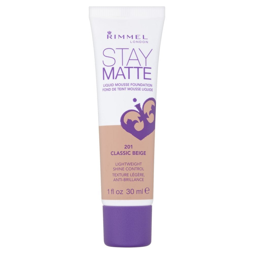 Rimmel London Stay Matte Liquid Mousse - 200 Soft Beige - Foundation, Lightweight, Shine Control, Oil-Free, 1oz