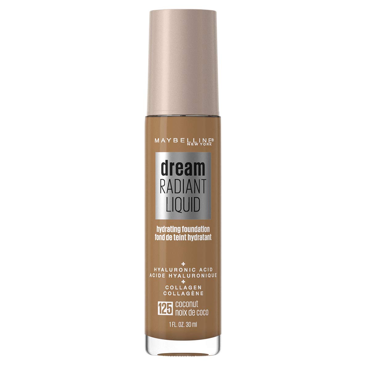 Maybelline Dream Radiant Liquid Medium Coverage Hydrating Makeup, Lightweight Liquid Foundation, Cocoa, 1 Count
