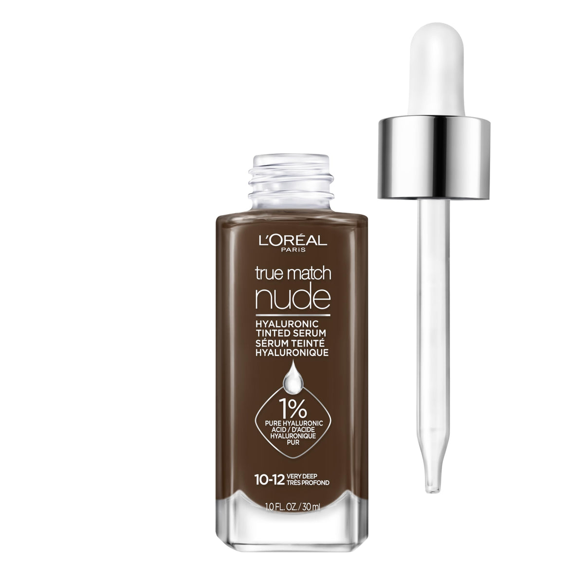 L'Oreal Paris True Match Nude Hyaluronic Tinted Serum Foundation with 1% Hyaluronic acid, Light 2-3, 1 fl. oz.
