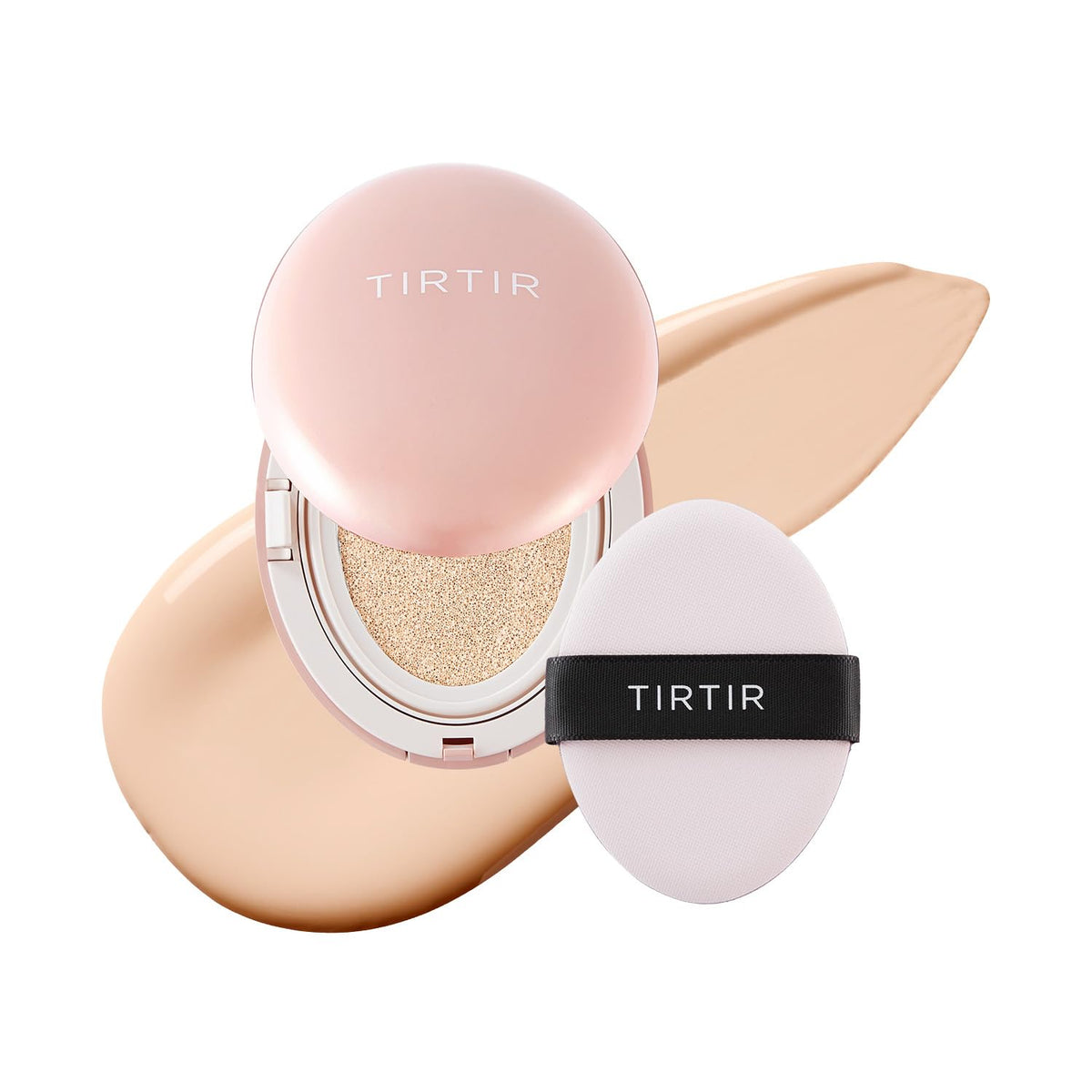 TIRTIR Mask Fit All Cover Pink Cushion Foundation | High coverage, Velvety Matte Finish, Lightweight, Flawless, Corrects Redness, Korean Cushion (#15C Fair Porcelain, Full Size, 0.63 Fl Oz)