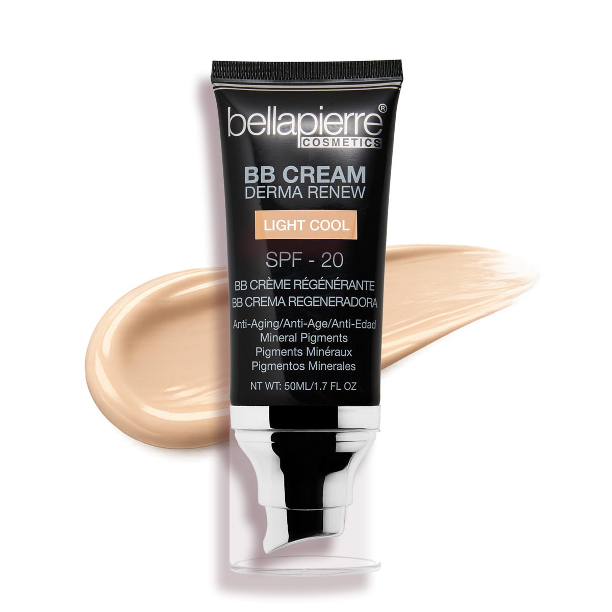 Bellapierre BB Cream with SPF 20, Tinted Moisturizer & Lightweight Foundation Makeup, Buildable Light-to-Medium Coverage, Soft Matte Finish, Paraben-Free, Cruelty-Free, 1.7 fl oz – Medium