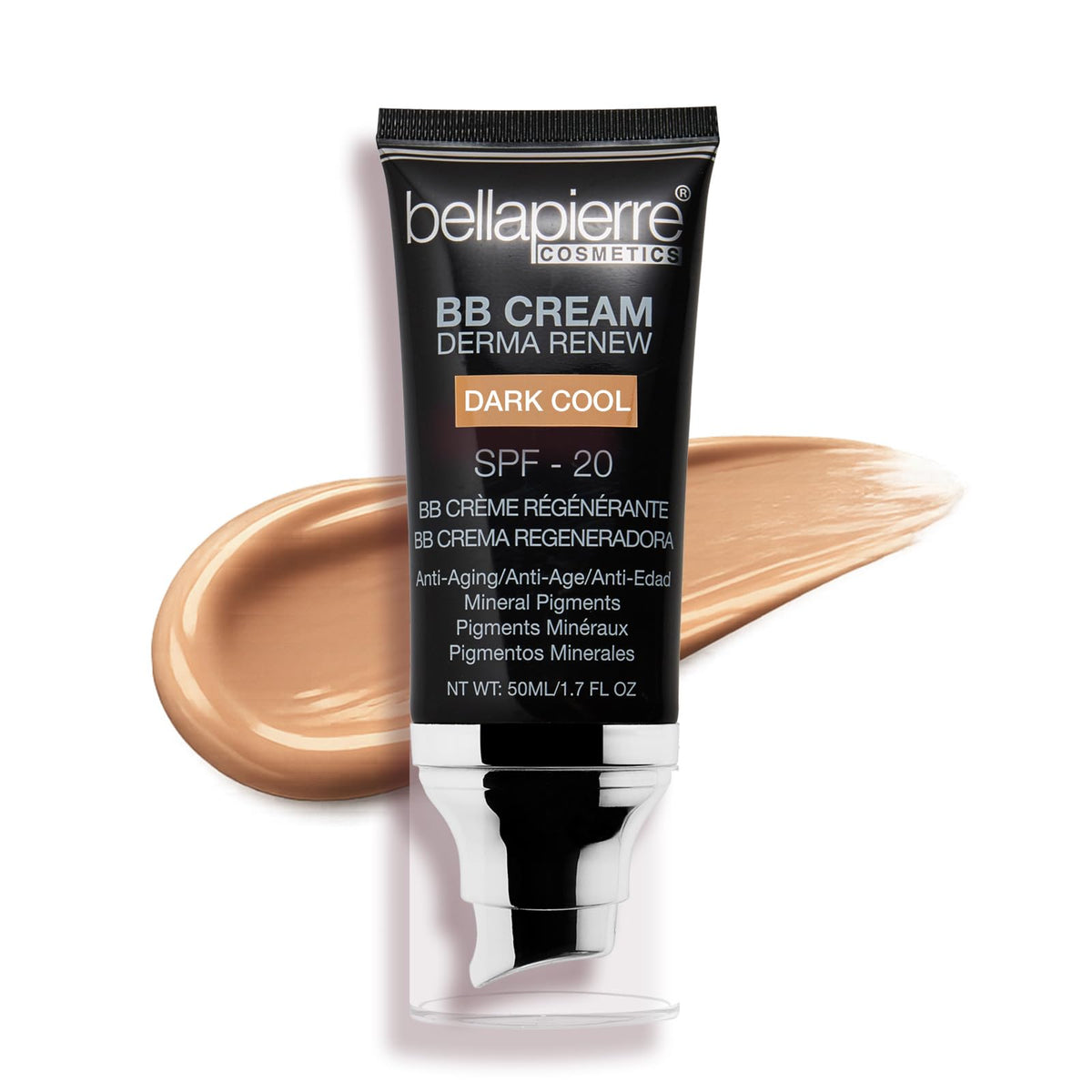 Bellapierre BB Cream with SPF 20, Tinted Moisturizer & Lightweight Foundation Makeup, Buildable Light-to-Medium Coverage, Soft Matte Finish, Paraben-Free, Cruelty-Free, 1.7 fl oz – Medium