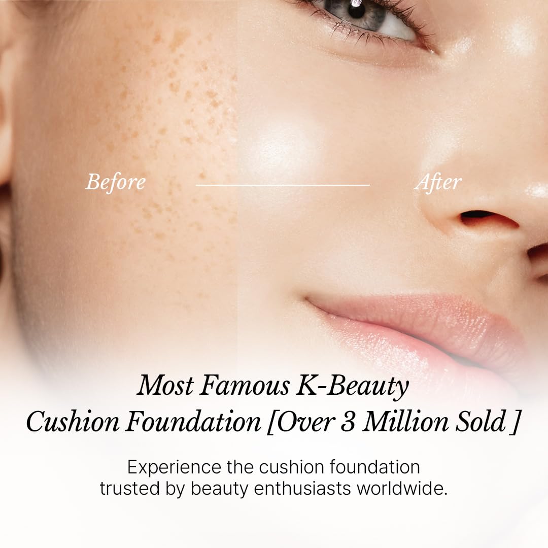 [CHALLANS de PARIS] Cushion de Lunar Excellence Cushion Foundation – 23 Medium Beige | Long-Wear, Buildable Coverage, Lightweight Airy Fit, Hydrating Glow